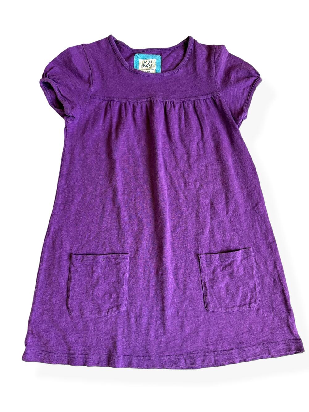 Mini Boden Purple Pocket Dress Cotton Girls 9-10